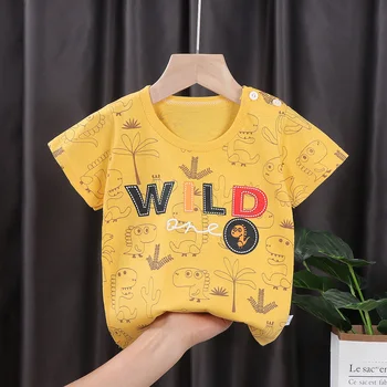 0-6 שנים ילדה כותנה חולצות ילדים חמודים קרן הדפסת החולצה T עבור בנות ילדים קיץ, שרוול קצר חולצות תינוק בגדים