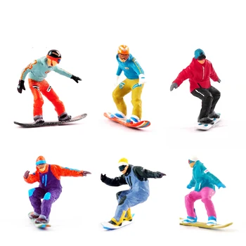 1/64 מידה סקי ספורט סנובורד נאה גברים ונשים ספורט קרח ושלג תחרות להבין את המדיה מיני בובת צעצוע יצירתי