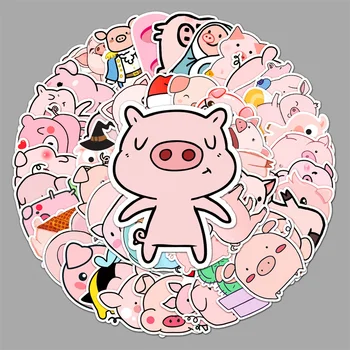 10/30/50PCS קריקטורה של חזיר חמוד חיה יצירתי מדבקה השולחן מחשב נייד מקרר סקייטבורד עמיד למים מדבקה הסיטוניים