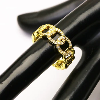 10 חתיכה באיכות גבוהה לפתוח זירקון חלול תכשיטים טבעות ספירלה צבע זהב טבעות תכשיטי מתנה לנשים תכשיטים מתנה 51321