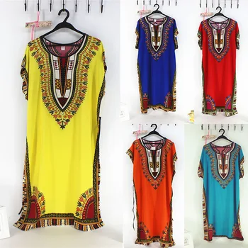 10 צבעים אפריקה שמלות לנשים בתוספת גודל בגדי קיץ נשי מזדמן חופשי סלים תחרה למעלה מאורכים כותנה משי Homewear