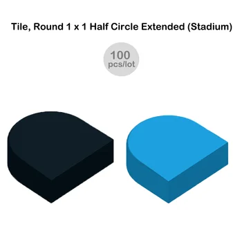 100Pcs/lot אריח 24246 סיבוב 1 x 1 חצי עיגול מורחב באיצטדיון בניין חלקי DIY תואם חלקיקים לבנים צעצועים לילדים