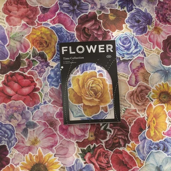 100pcs וינטג ' פרח חמוד Sticker pack דקורטיביים Washi מדבקות חומר עיצוב אלבומים תווית היומן כתיבה אלבום מדבקות