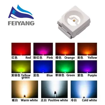 100pcs סופר מבריק 3528 1210 SMD LED אדום/ירוק/כחול/צהוב/לבן/לבן חם/סגול/כחול-קרח דיודה LED 3.5*2.8*1.9 מ 