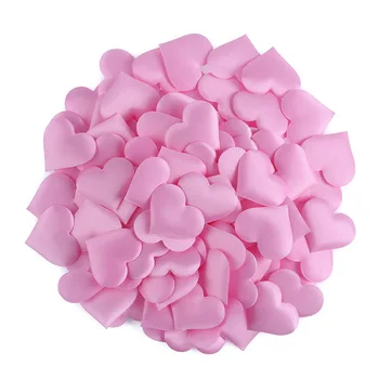 100Pcs/תיק רומנטי יפה מרופד בד לזרוק עלי כותרת של ורדים אוהב את הלב 3D פרח מתוק לקישוט לשולחן DIY אמנות