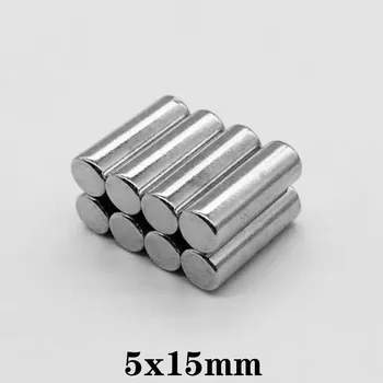 10PCS 5x15 עגול קטן רב עוצמה מגנטית מגנטים N35 עבה דיסק ניאודימיום קבוע מגנט חזק 5x15mm 5*15 מ 