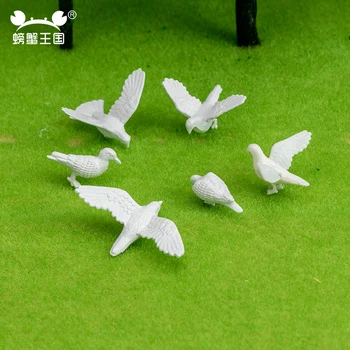 10pcs מיני יונה מיני ציפורים להבין פלסטיק צעצוע מיניאטורי תפאורה נוף מיני יונה Stuate בגינה זירת אביזרים