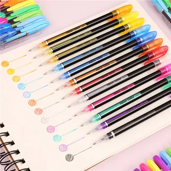12 24 36 48 צבעים צבעוניים בצבעי ג ' ל עט להגדיר מתכת לילדים תלמיד ציור Patinting גרפיטי נייר אמנות סמנים