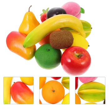 12 יח ' ירקות פירות דגם תמונה קישוט חיקוי פירות מזויף פירות להציג לימון אגסים קצף סימולציה פירות הילד