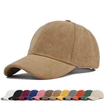 12 שונות Soild צבעים כובעי בייסבול משובח רך Snapback כובע לבן בנות עדכני זמש צמר נוח מגן כובעי ליצנים