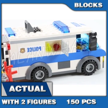 150pcs משטרת העיר כסף שיגור ואן קצין נוכל יד משאית 10654 בניין צעצועים תואם את המודל