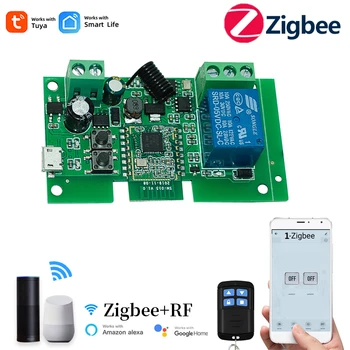 1CH Zigbee חכם אור מודול מתג DC AC 7-32V 220V RF433 לקבל 10A ממסרים לעבוד עם אלקסה Google עוזר,Tuya חכם החיים