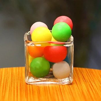 1PC הבובות מיני זכוכית קישוט יצירתי זכוכית מרובע ממתקים פחיות מודל סצנת יריות אביזרים
