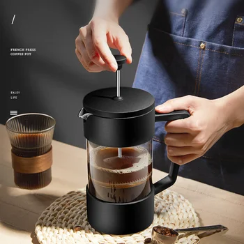 1pcs 350 600 1000ML העיתונות הצרפתית מכונת קפה גבוהה זכוכית בורוסיליקט בית קפה ברוור חלב מוקצף לקפוצ ' ינטור מוזגת תה הבורא