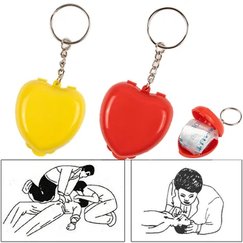 1PCS החייאה החייאה מסכות נייד מחזיק מפתחות לפה להציל את המגנים מיני הלב תיבת אדום החייאה הפנים המגן ערכת עזרה ראשונה.
