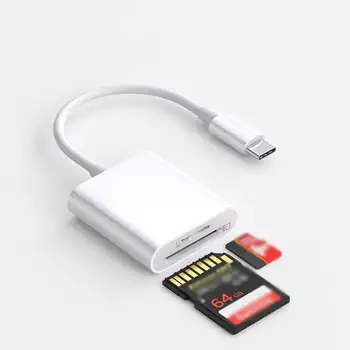 2 In 1 USB C Micro SD TF קורא כרטיסים מתאם עבור ה-MacBook Pro/Air, IPad החדש Pro ועוד UBC C מכשירים