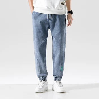 2023 אביב הקיץ החדש באגי ג 'ינס גברים אופנת רחוב ג' ינס רצים מזדמנים כותנה זכר מכנסיים מכנסיים ג ' ין