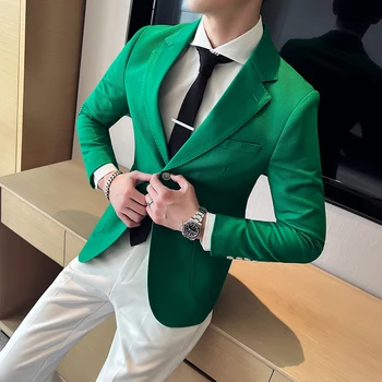 2023 אביב מוצק צבע גברים בלייזרס עסקי מזדמן לז ' קט גברים נאים בגדים החתונה החתן חברתית בלייזר Masculino