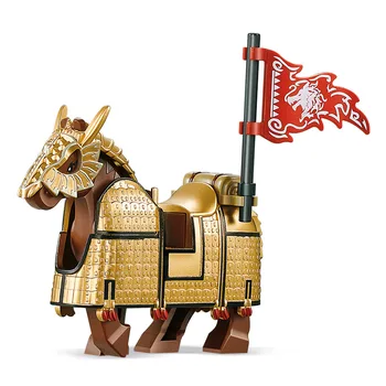 2023 העיר יצירתיות, רומנטיקה של שלוש הממלכות צבאי סוס מלחמה בניית מודל בלוקים לבנים צעצועים לילדים השנה החדשה מתנה