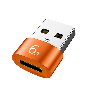 2Pcs 6א סוג C ל-USB 3.0 מתאם OTG USB C נקבה ל-USB זכר ממיר עבור Samsung Xiaomi Huawei, כתום