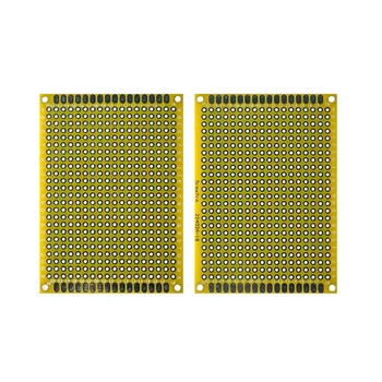 2PCS PCB לוח צהוב דו צדדי לוח 5*7 סנטימטר PCB DIY אוניברסלי מעגלים