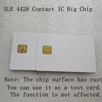 2pcs SLE4428 קשר IC ביג צ 'יפ לבן - PVC כרטיס חכם 30mil מבריק שימו לב צ' יפ השטח יש חלודה