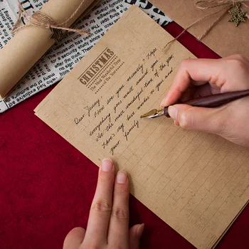 2sets רטרו חג המולד כתיבה להגדיר מעטפה מכתב אהבה קטן טרי ספרות פשוטה מכתב וידוי ערב חג המולד פסטיבל