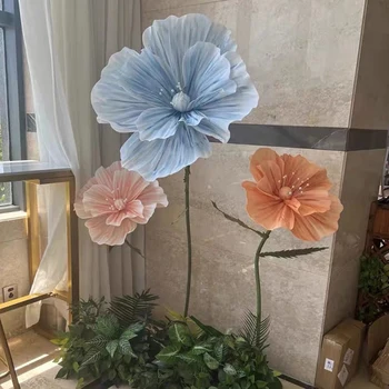 3Pcs עיצוב חתונה פרח הפרג מלאכותי קצף EVA פופי פרחים גדולה מסיבת רקע תפאורה הכביש מוביל T הבמה זירת חלון הפריסה