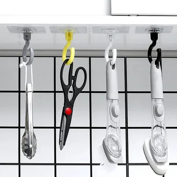 3PcsSet יצירתי Rotatable הוק שירותים ארגונית מחזיק מפתחות מתלה קיר מדף דביק ווים ארון מטבח אחסון מדף