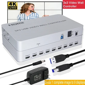 3X3 USB קיר וידאו בקר מסך הטלוויזיה כבלר HDMI רב-תצוגת מסך מפוצל 4 6 8 9 תמונה החדרת סעיף אמנות תפירה