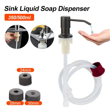 500ML הכיור בחדר האמבטיה נוזלי, מתקן נירוסטה שמפו קרם לחץ משאבות סבון בקבוק לכיור הר היד לחץ בקבוק