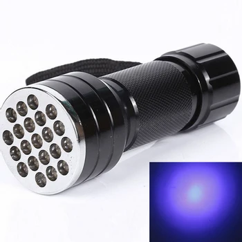 50pcs/lot מיני נייד UV אולטרה 21 פנס LED ויולט סגול Blacklight לפיד מנורת אור