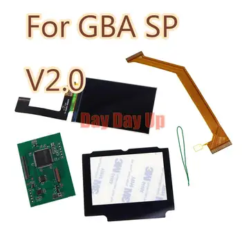 8set על GBA SP V2 IPS מסך LCD להדגיש בהירות LCD עבור גיים בוי Advance SP V2.0 צריכת חשמל נמוכה מסך להדגיש IPS מסך LCD