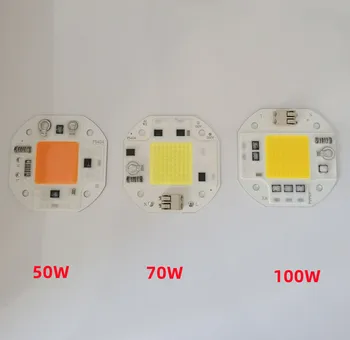 9pcs/ lot 100W 70W 50W COB LED שבב 220V 110V LED קלח שבב ריתוך חינם דיודה על אור הזרקורים הארת חכמה IC לא צריך נהג.