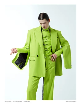 A2413 של האופנה הגברים מעילים & מעילי 2023 המסלול יוקרה מותג מפורסם עיצוב אירופאי סגנון המפלגה בגדי גברים