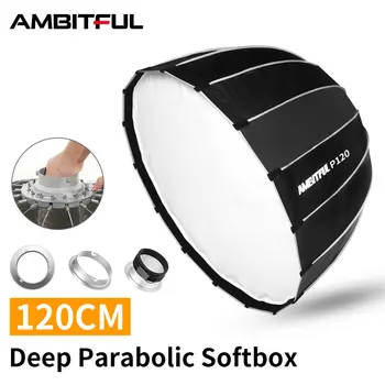 AMBITFUL נייד P120 120 מהר מהר התקנה עמוק פרבולי Softbox על בואן Profoto Elinchrom סטודיו פלאש Softbox