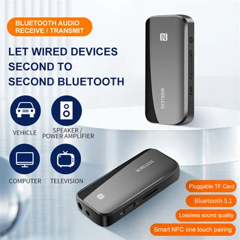 Bluetooth 5.0 משדר מקלט אודיו NFC כרטיס TF 3.5 3.5 מ 