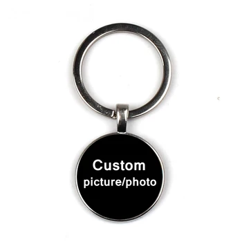 Customizeds התאגיד הלוגו של המועדון מחזיק מפתחות תמונה של הילדים מתנה למשפחה זוגות ההנצחה תכשיטים