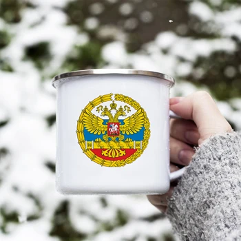 DIY הלאומי הרוסי סמל אמייל כוס VKS, כוס הקפה 11oz כיף קרמיקה קפה תה קקאו כוס להתמודד עם כוס תה אוהד לשתות כוס
