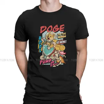 Dogecoin דוג ' לירח מזדמן חולצת טי Cryptocurrency בסגנון אופנת רחוב נוח חולצת גברים טי ייחודית רעיון מתנה