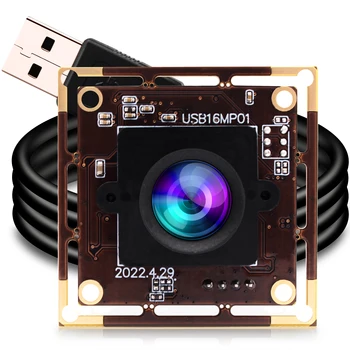 ELP 16MP Ultra HD USB מצלמת אינטרנט מצלמה מודול חופשי נהג 38x38mm קטן usb לוח מצלמה עם עדשה distorion