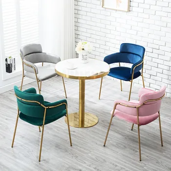 FOSUHOUSE ברזל האוכל הכיסא המודרני הכיסא עיצוב שולחן איפור כיסאות איפור צואה הסלון כיסא בר כיסא פינת אוכל כיסאות