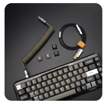 GeekCable מקלדת כבל נתונים MelGeek Mojo68 רטרו שימר אפור שחור אחורי