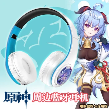Genshin השפעה Bluetooth אוזניות GanYu ZhongLi צ ' יו קלי וונטי Keqing מונה גילוח cosplay עבור אנדרואיד Wireless אוזניות 5.0 HD