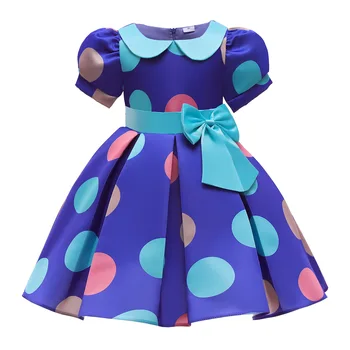 HETISO דוט הדפס שמלת הקיץ עבור בנות קצרות-שרוול פסים ילדים, בגדי ילדים, שמלות נשף платье летнее 6 8 10 שנים