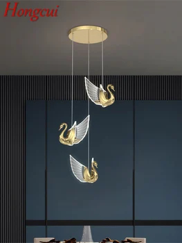 Hongcui נורדי תליון אור יצירתי ברבור נברשת תלויה מנורה מודרנית גופי לחיות בחדר האוכל