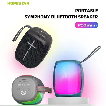 Hopestar p50mini 10W חיצונית Bluetooth רמקול אלחוטי נייד קטן אודיו סאב וופר, עוצמה גבוהה home plug-in רדיו FM