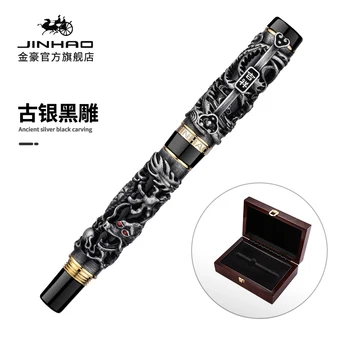 JINHAO מרובים בסגנון ג ' ל עטים דרקון ופניקס, עתיק אפור מתכת גילוף הבלטה עט רולר בול אוסף s החדשה.