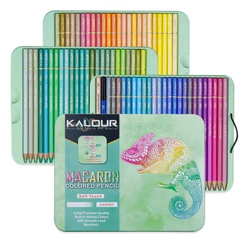 KALOUR Macaron עפרונות צבעוניים,סט של 72 צבעים,אמנים רך הליבה,אידיאלי עבור ילדים מבוגרים ציור מצייר הצללה צביעה עט