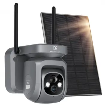 K&F המושג 1080P WiFi שמש מצלמה כיפה אלחוטית 2K HD וידאו חיצוני מצלמת אבטחה עם פנל סולארי סוללה הביתה מעקב